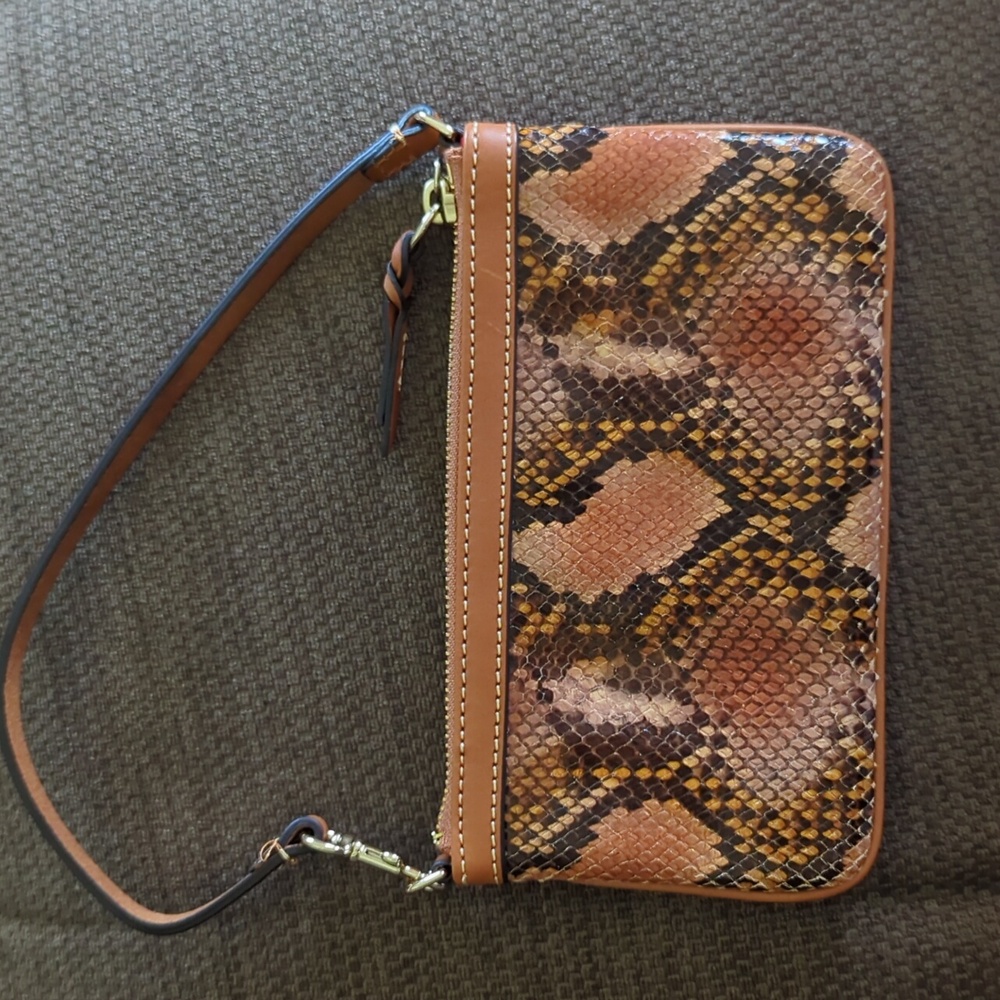 Dooney And Bourke Brown Python Wristlet - image 2